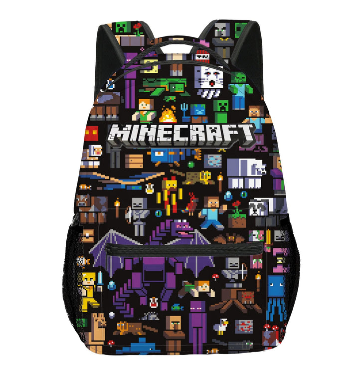 Sac à dos enfant, motifs Minecraft.  Design ludique, compartiments multiples, bretelles réglables.  Parfait pour l'école.