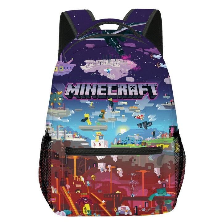 Sac à dos enfant, motifs Minecraft.  Design ludique, compartiments multiples, bretelles réglables.  Parfait pour l'école.