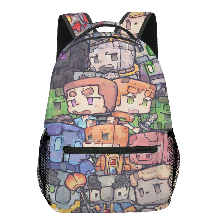 Sac à dos enfant, motifs Minecraft.  Design ludique, compartiments multiples, bretelles réglables.  Parfait pour l'école.