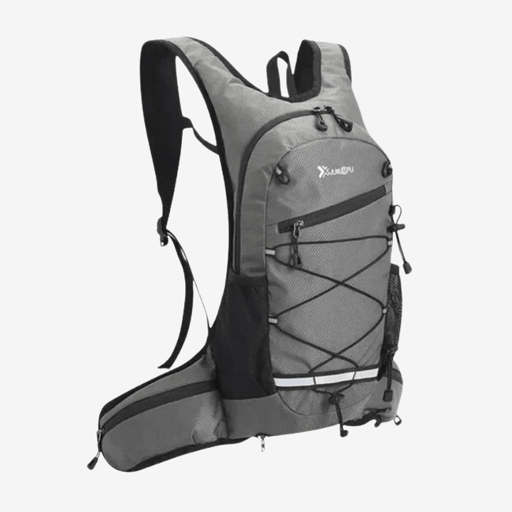 "Sac à dos léger pour randonnée et vélo, dos en maille respirante, design compact et robuste, idéal plein air."