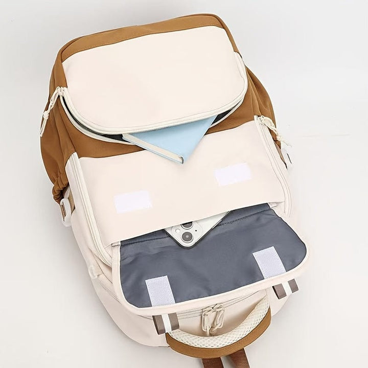 Sac à dos scolaire enfant coloré, grande capacité, design animé, compartiments multiples, confortable, bleu et blanc.