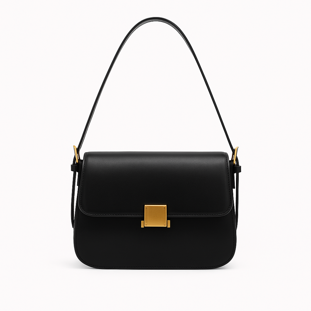 "Sac à main en cuir véritable NOXA, élégant, polyvalent, beige, bandoulière réglable, détails luxueux, féminin et chic."