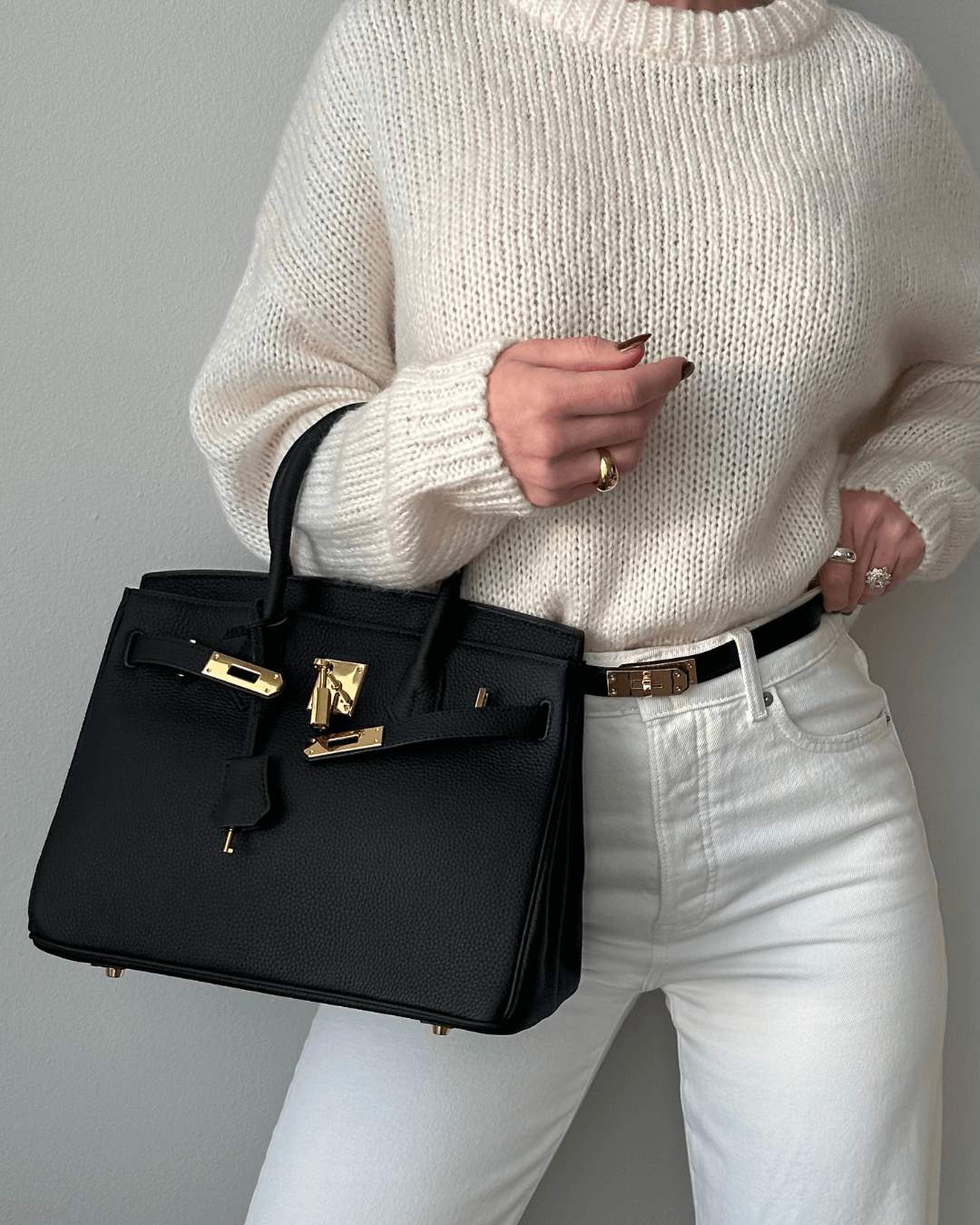 "Sac à main Evelina en cuir luxueux, design élégant avec détails modernes, intérieur spacieux, pour femme tendance."