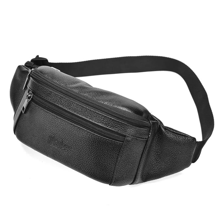 Sac banane homme marron avec bandoulière ajustable, idéal pour le quotidien et les voyages
