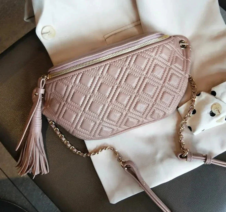 Sac banane en cuir veritable, accessoire de voyage compact et elegant pour garder les mains libres