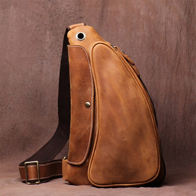 Sac banane en cuir vintage pour homme, finition soignée, durable et tendance