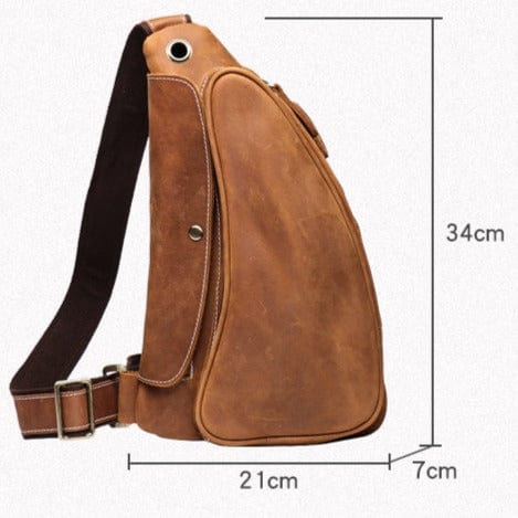 Sacoche homme en cuir, style sac banane, parfait pour la mode masculine