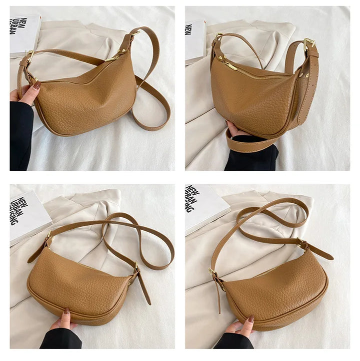 Sac banane camel pour femme, en similicuir souple et résistant. Ce modèle chic allie style et fonctionnalité.