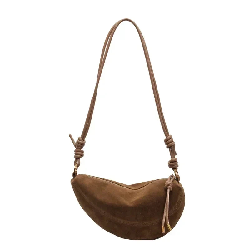Sac banane femme en faux daim confortable, sac bandoulière tendance et chic.