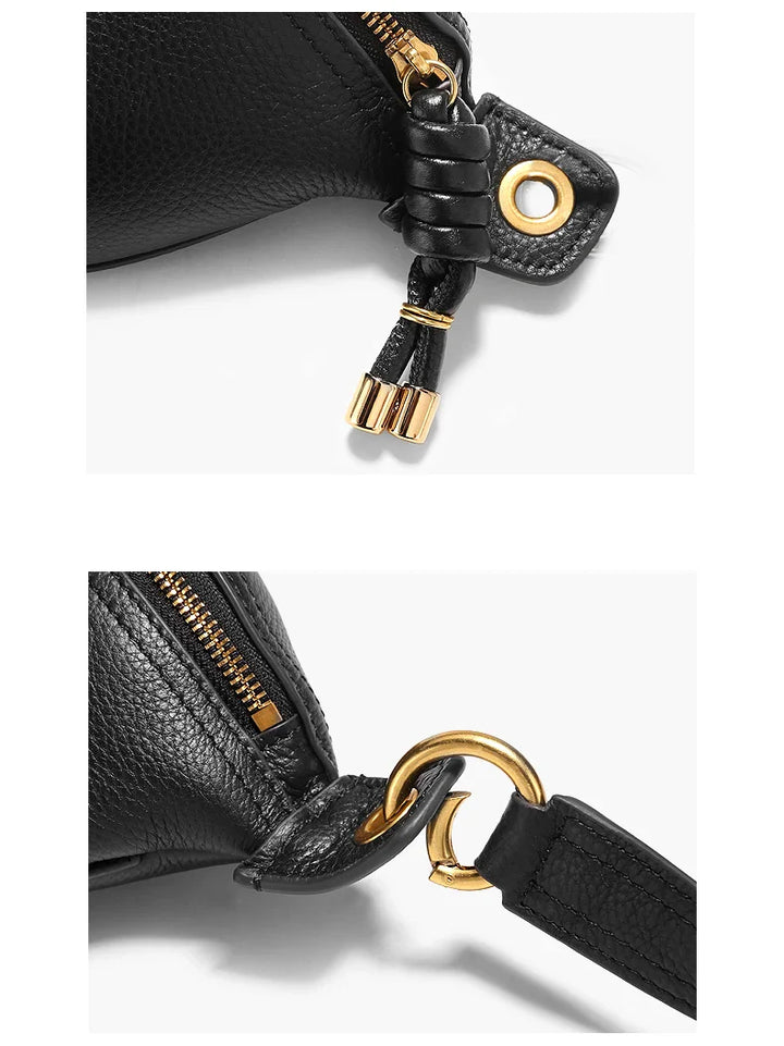 Sac banane cuir femme polyvalent, élégant en bandoulière ou à l'épaule.