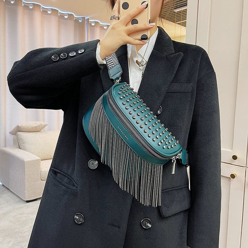 Sac banane femme en cuir PU, un sac bandoulière pratique et esthétique.