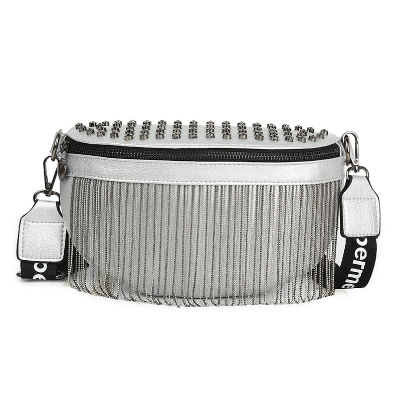 Sac banane blanc en cuir PU, accessoire polyvalent pour un confort optimal.