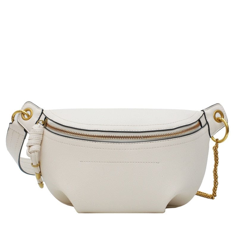 Sac banane femme en cuir PU blanc Lana, l'accessoire chic et polyvalent pour toutes les occasions.