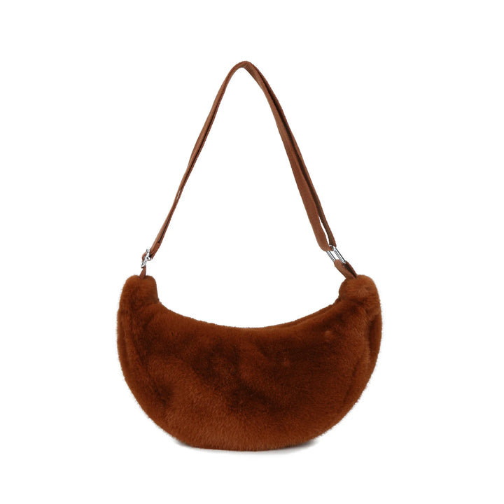 Sac banane fausse fourrure léopard, sac femme tendance, accessoire hivernal pour un style audacieux.