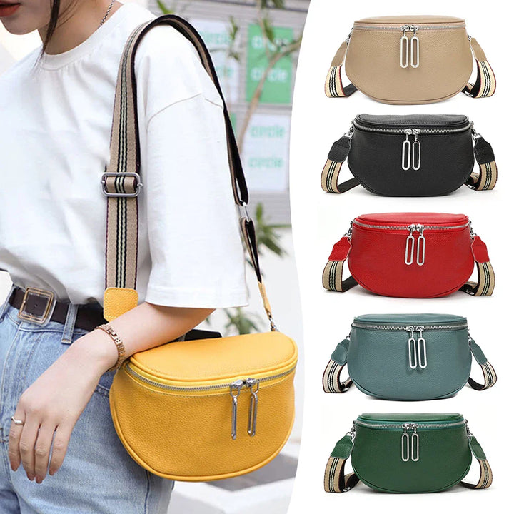 Sac bandoulière banane femme en similicuir, idéal pour organiser vos essentiels en ville avec style.