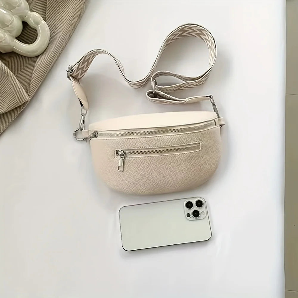 Sac banane noir femme, polyvalent et élégant en cuir PU. Parfait comme sac à bandoulière ou sac ceinture.