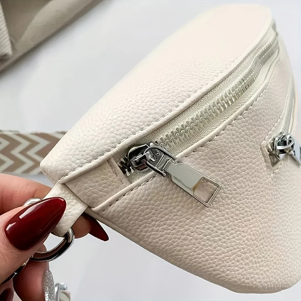 Sac banane femme polyvalent en cuir PU, à porter en bandoulière ou à la taille. Accessoire mode chic.