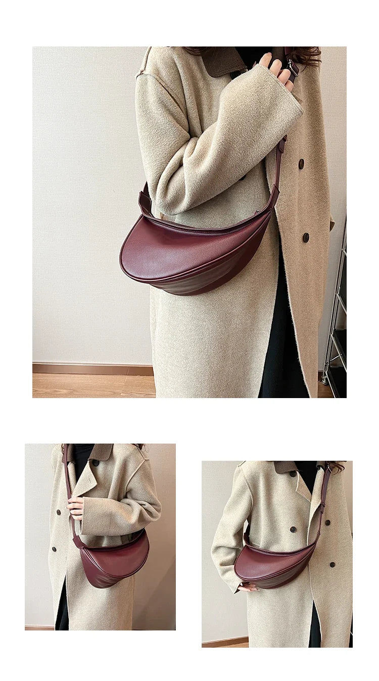 Sac banane femme noir, design compact et élégant, idéal pour un porté épaule décontracté.