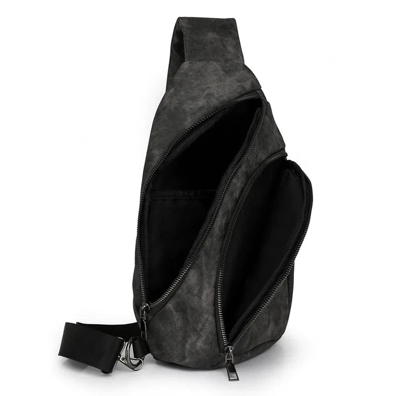 Sac banane femme en cuir PU effet vieilli, gris anthracite, style vintage et urbain, très mode