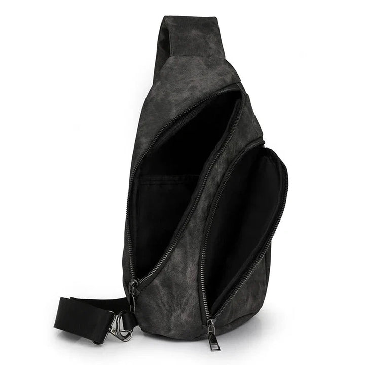 Sac banane femme en cuir PU effet vieilli, gris anthracite, style vintage et urbain, très mode