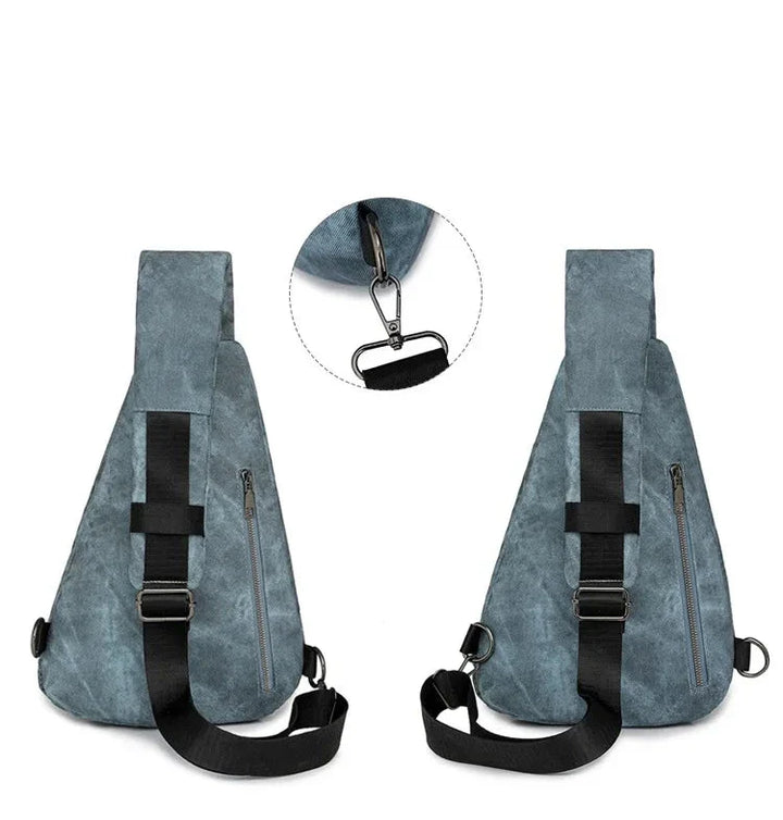 Sac banane femme en cuir PU, bleu nuit, style vintage élégant, idéal pour tenue décontractée chic