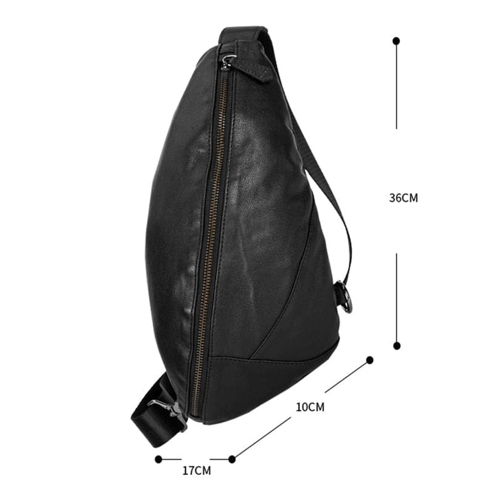 Sac banane homme en cuir véritable noir, accessoire pratique et élégant pour la ceinture.
