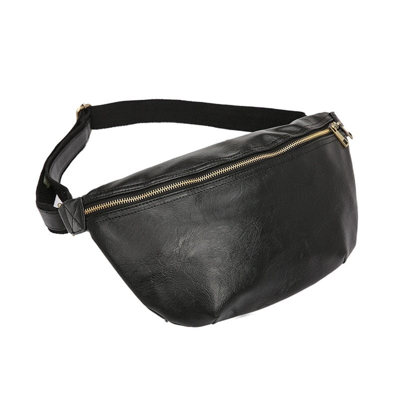 Sac banane homme en cuir PU, style portefeuille, parfait pour ranger téléphone et clés sans encombrement.