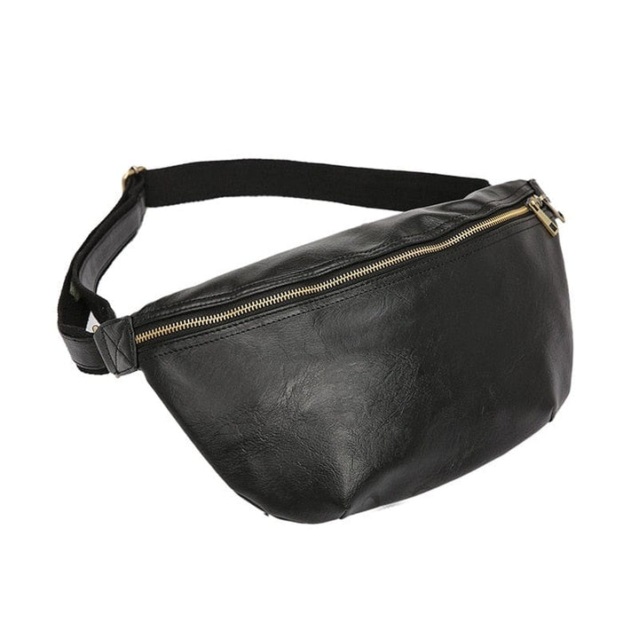 Sac banane homme en cuir PU, style portefeuille, parfait pour ranger téléphone et clés sans encombrement.
