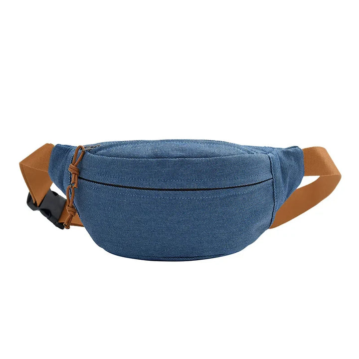 Sac banane pratique en jean, unisexe, style rétro, avec poches pour tous vos besoins quotidiens.