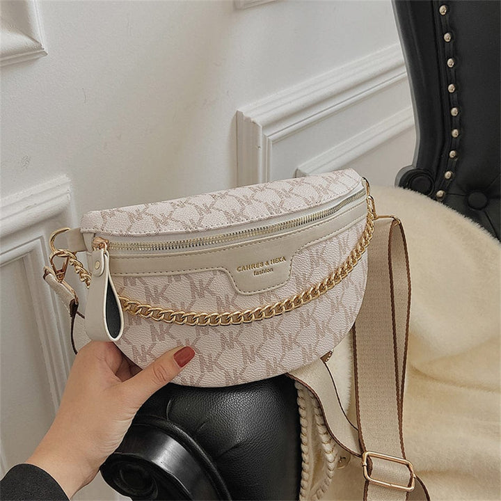 Sac banane femme en cuir PU matelassé, élégant et compact, idéal pour les essentiels quotidiens.