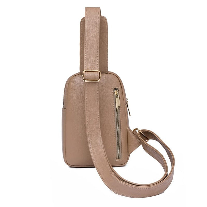 Sac banane en cuir PU rose pâle, accessoire délicat et féminin, très tendance