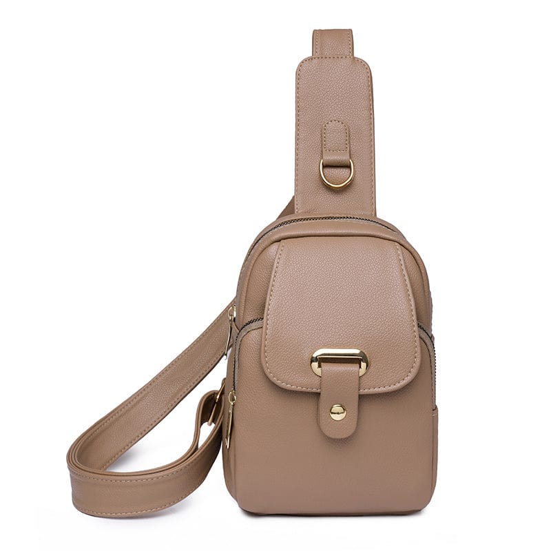 Sac banane femme en cuir PU avec détails métalliques argentés, touche d'élégance supplémentaire