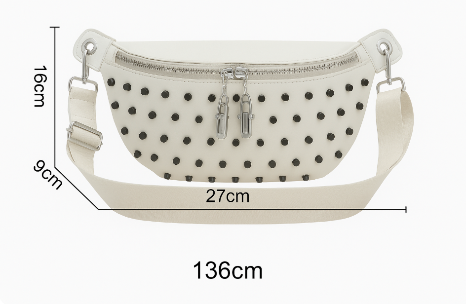 Accessoire tendance : sac banane femme en cuir vegan blanc, gros plan sur la texture douce