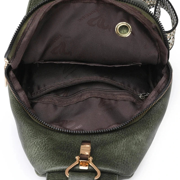 Sac banane élégant pour femme, marron, en cuir PU, avec ceinture ajustable, esprit vintage