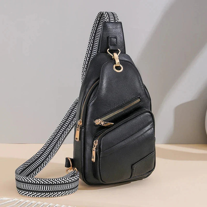 Sac banane femme en cuir PU noir, parfait pour un usage quotidien, style vintage tendance