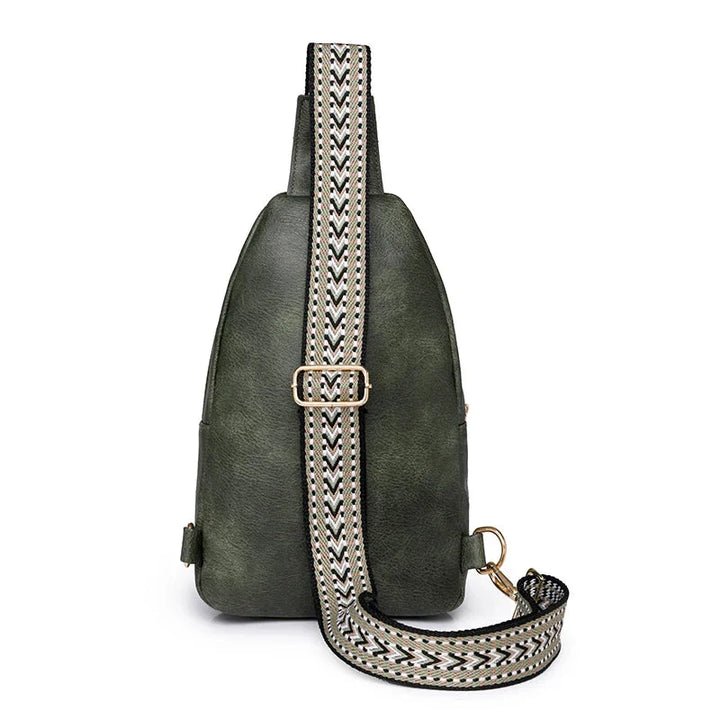 Sac banane élégant noir pour femme, en cuir PU, bandoulière réglable, finition vintage