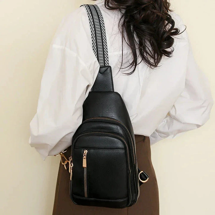 Sac banane Pauline en cuir PU marron foncé, style vintage pour femme, idéal pour les sorties urbaines