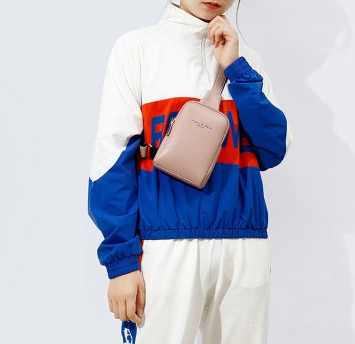 Sac banane urbain en cuir PU noir pour femme, style mode, porté à la taille chic