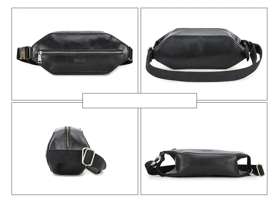 Sac banane en cuir, accessoire polyvalent pour hommes, alliant style vintage et praticité moderne.