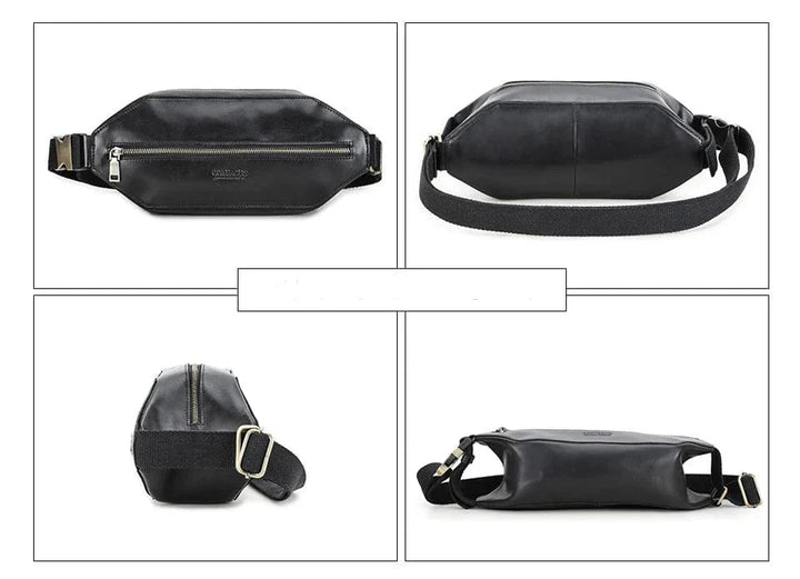 Sac banane en cuir, accessoire polyvalent pour hommes, alliant style vintage et praticité moderne.