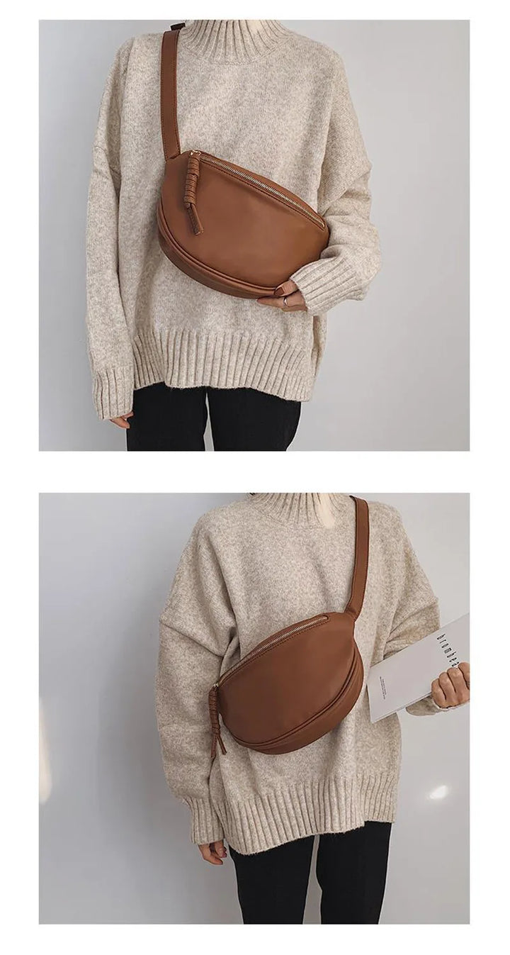 Sac banane bandoulière femme en similicuir XL, alliant élégance et fonctionnalité pour la ville.