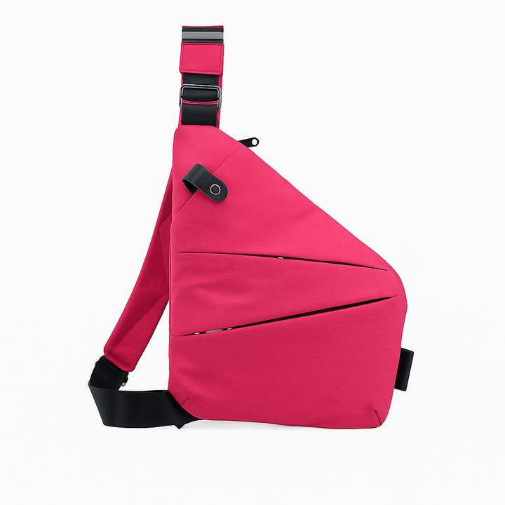 Sac de voyage antivol étanche, vue latérale, parfait pour garder vos effets personnels en sécurité.