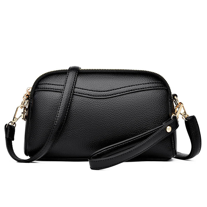 Sac bandoulière carré noir chic pour femmes, accessoire minimaliste et tendance