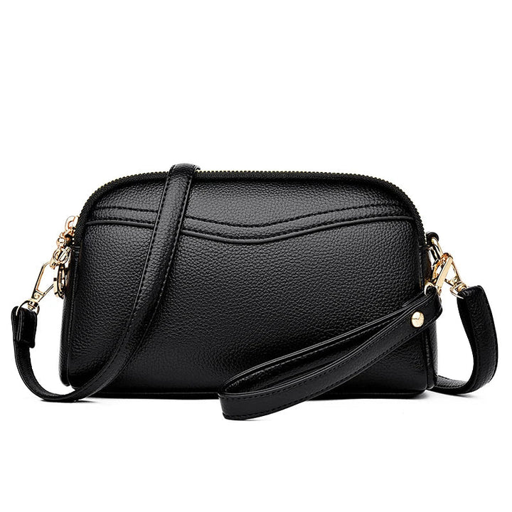 Sac bandoulière carré noir chic pour femmes, accessoire minimaliste et tendance