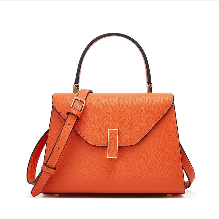Sac à bandoulière Catalina en cuir synthétique, élégant et tendance, pour femme, couleur unie.
