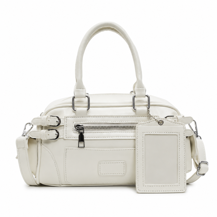 Sac bandoulière femme en similicuir, couleur crème, élégance et praticité, petit sac à main mode.