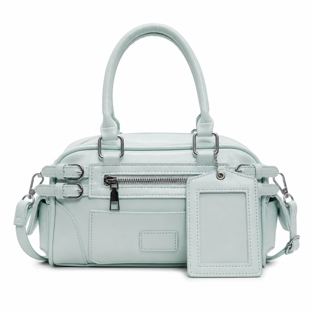 Sac bandoulière femme bleu, similicuir élégant, petit sac à main mode, chic et pratique au quotidien.