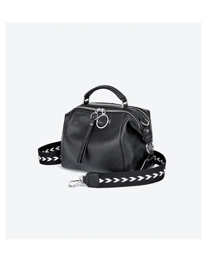 Sac à bandoulière en cuir véritable de haute qualité, chic et durable pour femme.