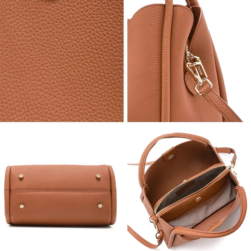 Sac bandoulière couleur café en cuir, un choix pratique et tendance pour femme moderne.