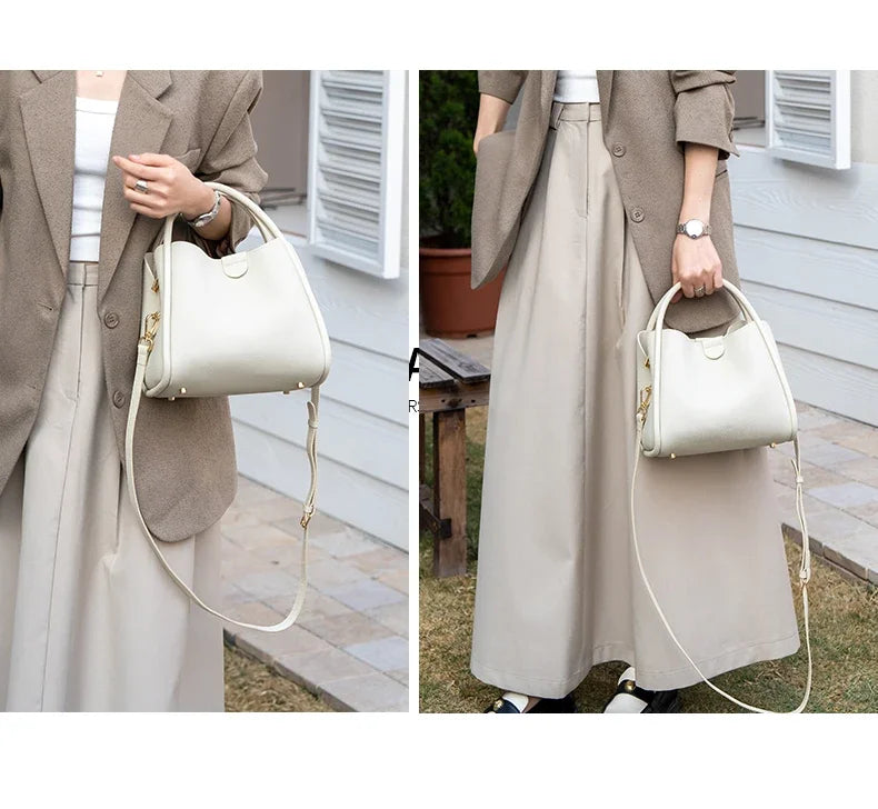 Sac bandoulière en cuir, conçu pour les femmes, alliant praticité et élégance.